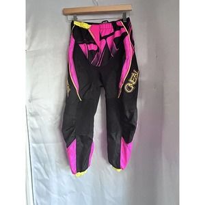 ONEAL Element Bike Motocross Racing Riding Pants Black Neon Pink Youth Sz 12/14